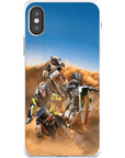 Funda personalizada para teléfono con 3 mascotas 'The Motocross Riders'