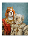 'Queen and Princess' Personalized 2 Pet Standing Canvas