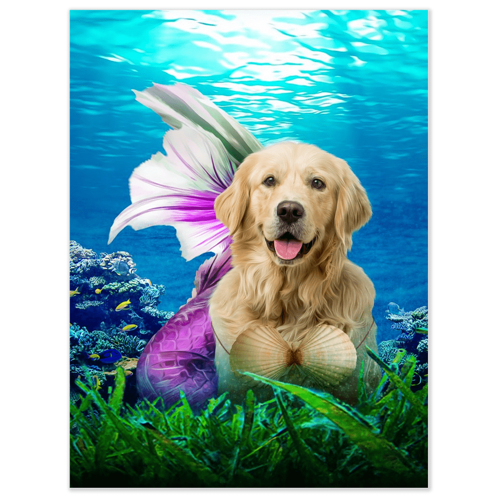 &#39;The Mermaid&#39; Personalized Pet Poster
