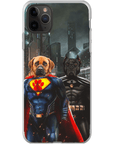 Funda personalizada para teléfono con 2 mascotas 'Superdog &amp; Batdog'