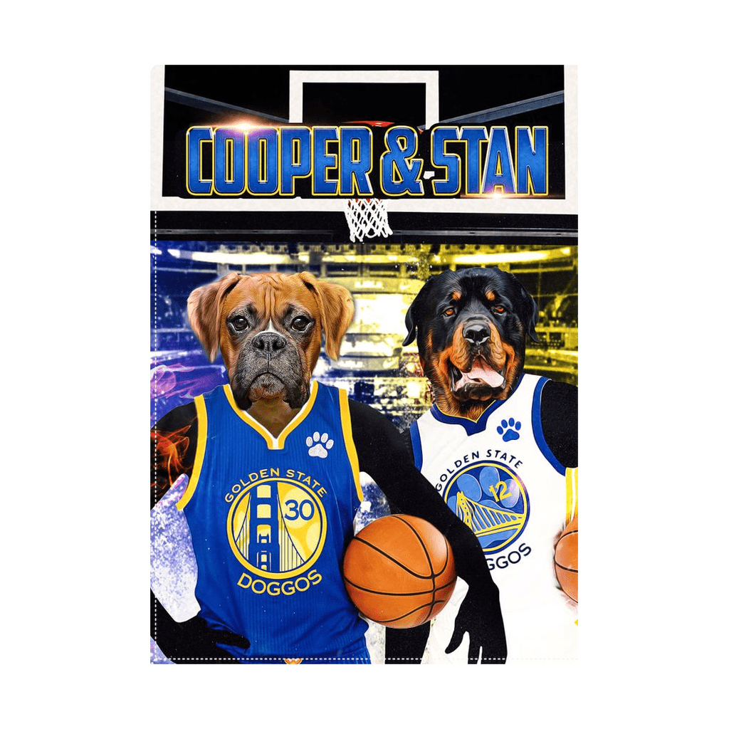 &#39;Golden State Doggos&#39; Personalized 2 Pet Standing Canvas