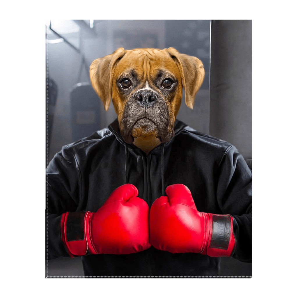 Lienzo de pie personalizado para mascotas &#39;El Boxer&#39;
