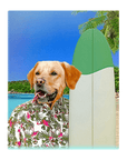 'The Surfer' Personalized Pet Standing Canvas