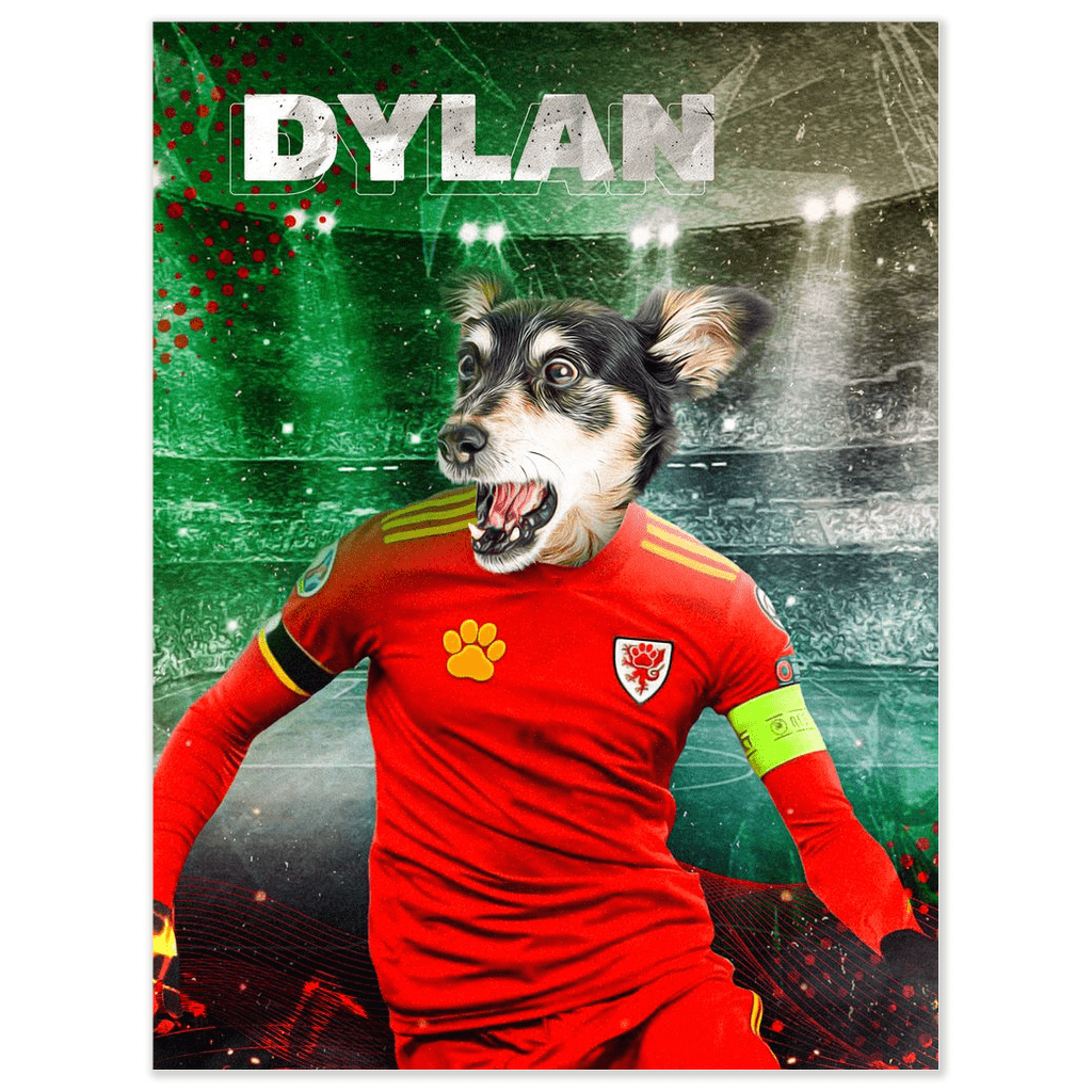 &#39;Wales Doggos Soccer&#39; Personalized Pet Poster