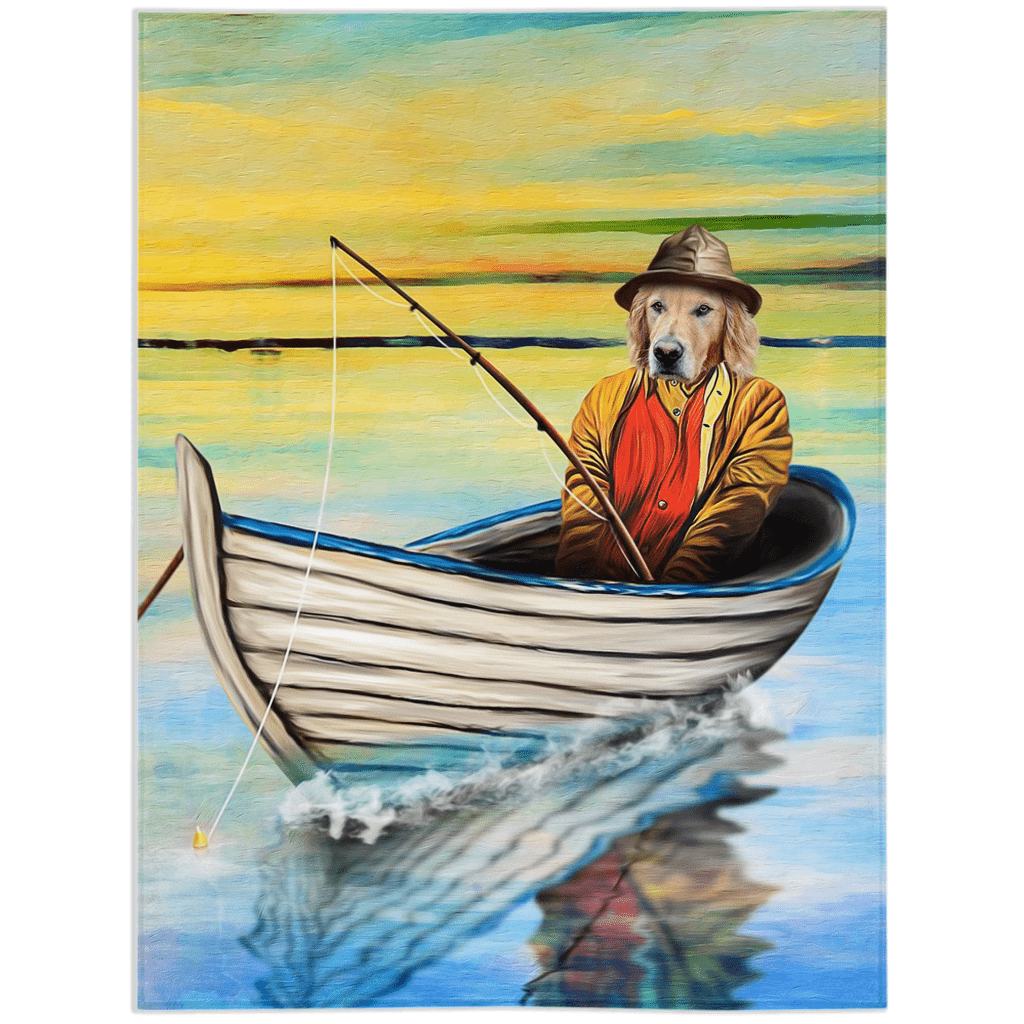 &#39;The Fisherman&#39; Personalized Pet Blanket