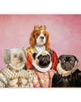Póster personalizado con 4 mascotas 'The Royal Ladies'