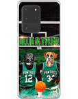 Funda personalizada para teléfono con 2 mascotas 'Boston Walkies'