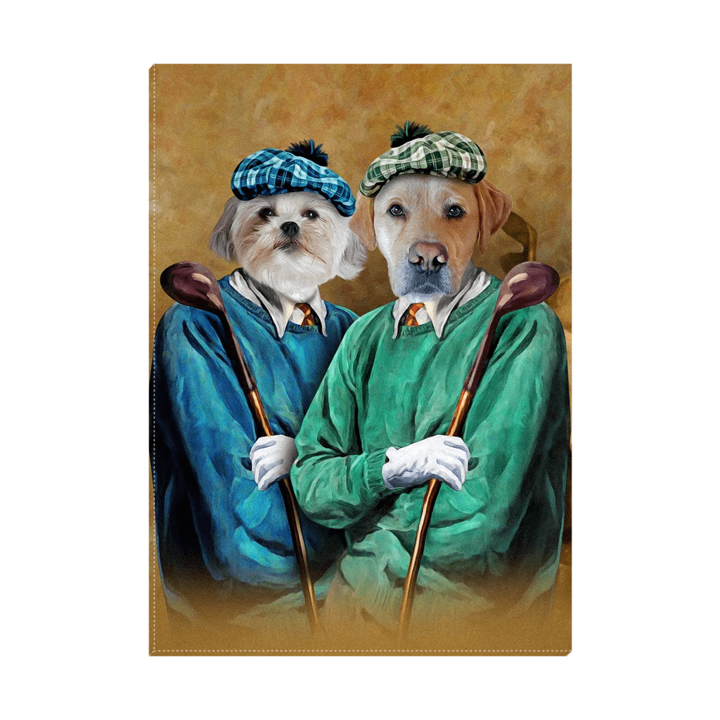 &#39;The Golfers&#39; Personalized 2 Pet Standing Canvas