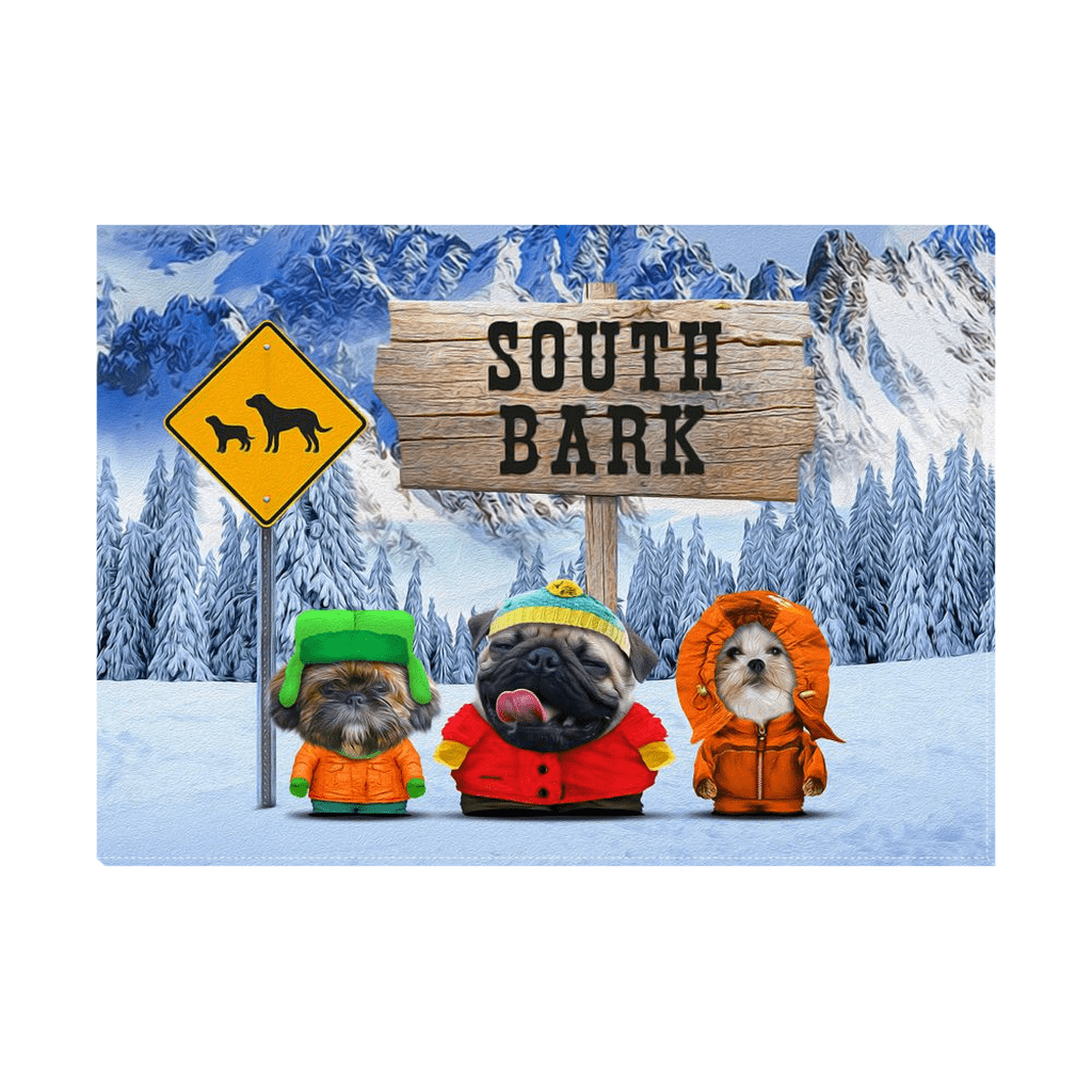 &#39;South Bark&#39; Personalized 3 Pet Standing Canvas
