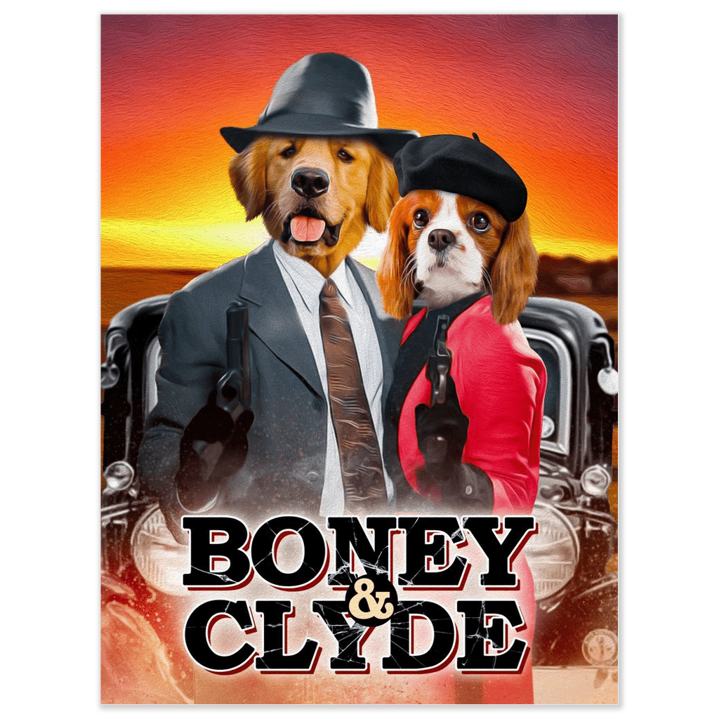 Póster personalizado para 2 mascotas &#39;Boney and Clyde&#39;