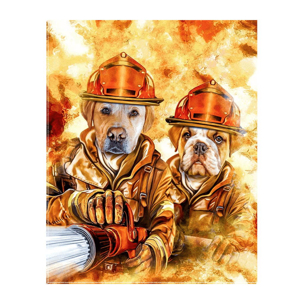 &#39;The Firefighters&#39; Personalized 2 Pet Standing Canvas