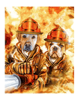 'The Firefighters' Personalized 2 Pet Standing Canvas