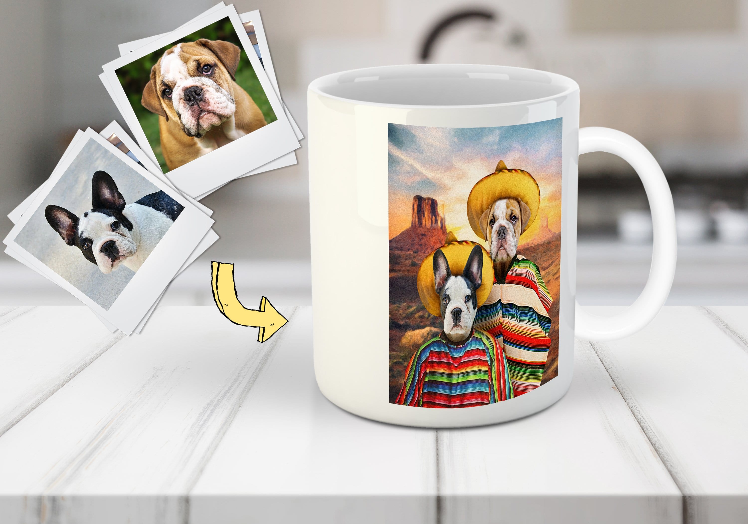 &#39;2 Amigos&#39; Personalized 2 Pet Mug