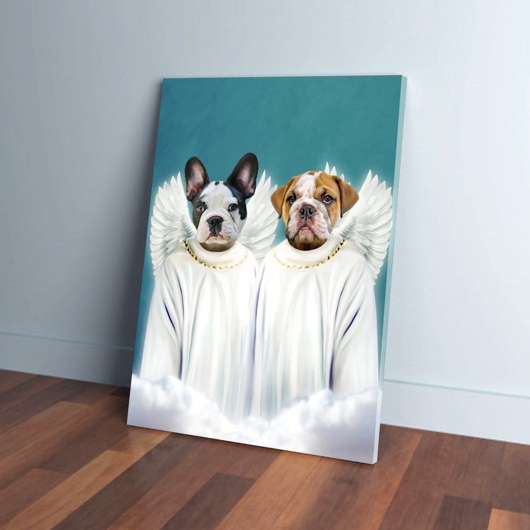 &#39;2 Angels&#39; Personalized 2 Pet Canvas