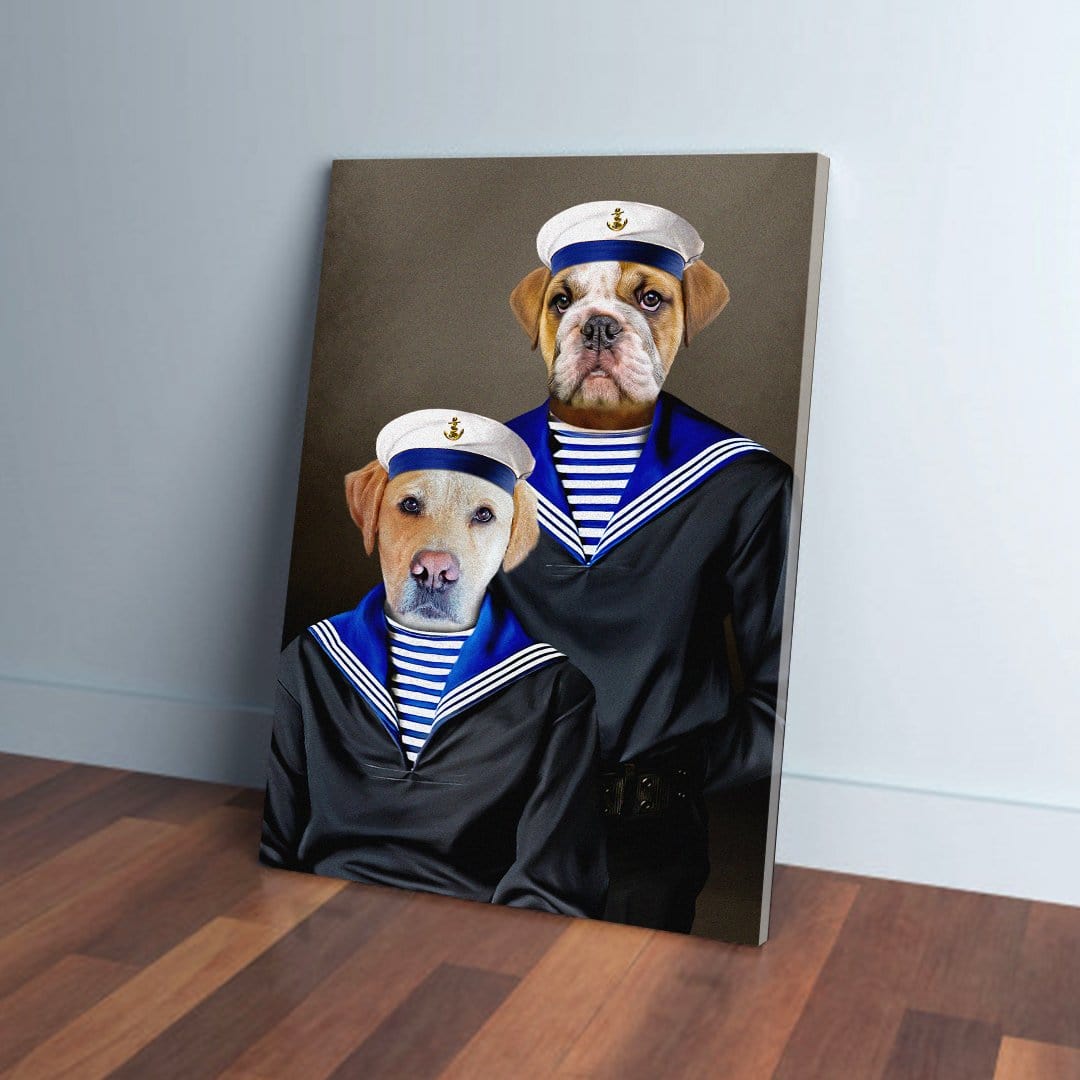 &#39;The Sailors&#39; Personalized 2 Pet Canvas