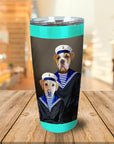 Vaso personalizado para 2 mascotas 'Los Marineros'