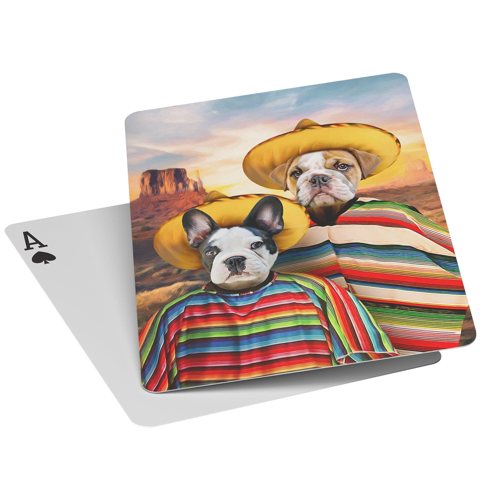 &#39;2 Amigos&#39; Personalized 2 Pet Playing Cards