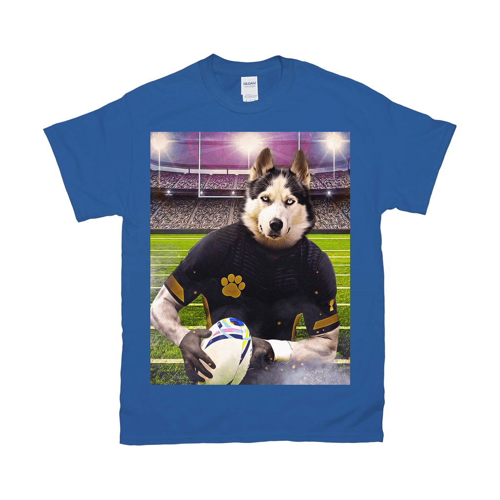 Camiseta personalizada para mascotas &#39;El jugador de rugby&#39; 
