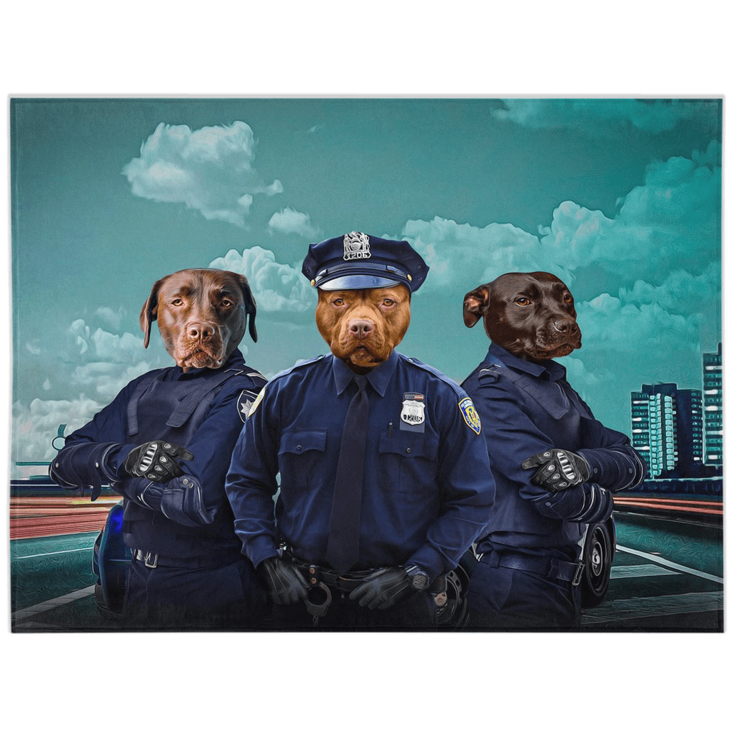 &#39;The Police Officers&#39; Personalized 3 Pet Blanket