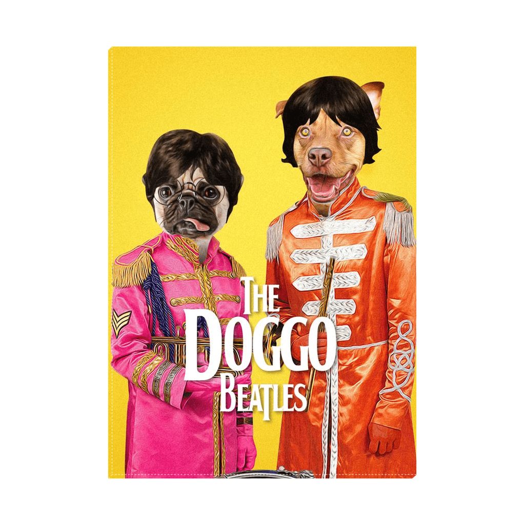 &#39;The Doggo Beatles&#39; Personalized 2 Pet Standing Canvas