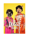 Lienzo personalizado con 2 mascotas de pie 'The Doggo Beatles'