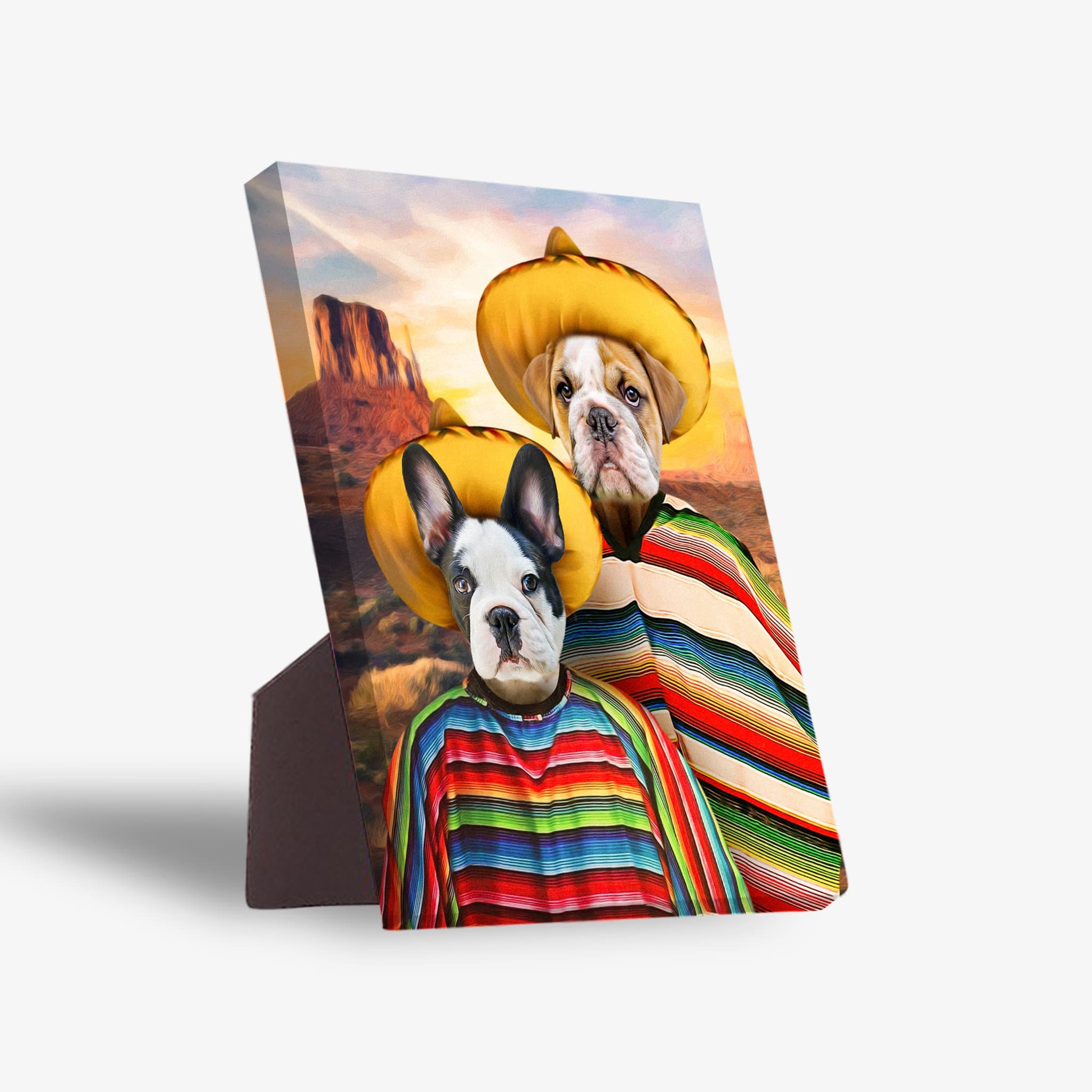 &#39;2 Amigos&#39; Personalized 2 Pet Standing Canvas
