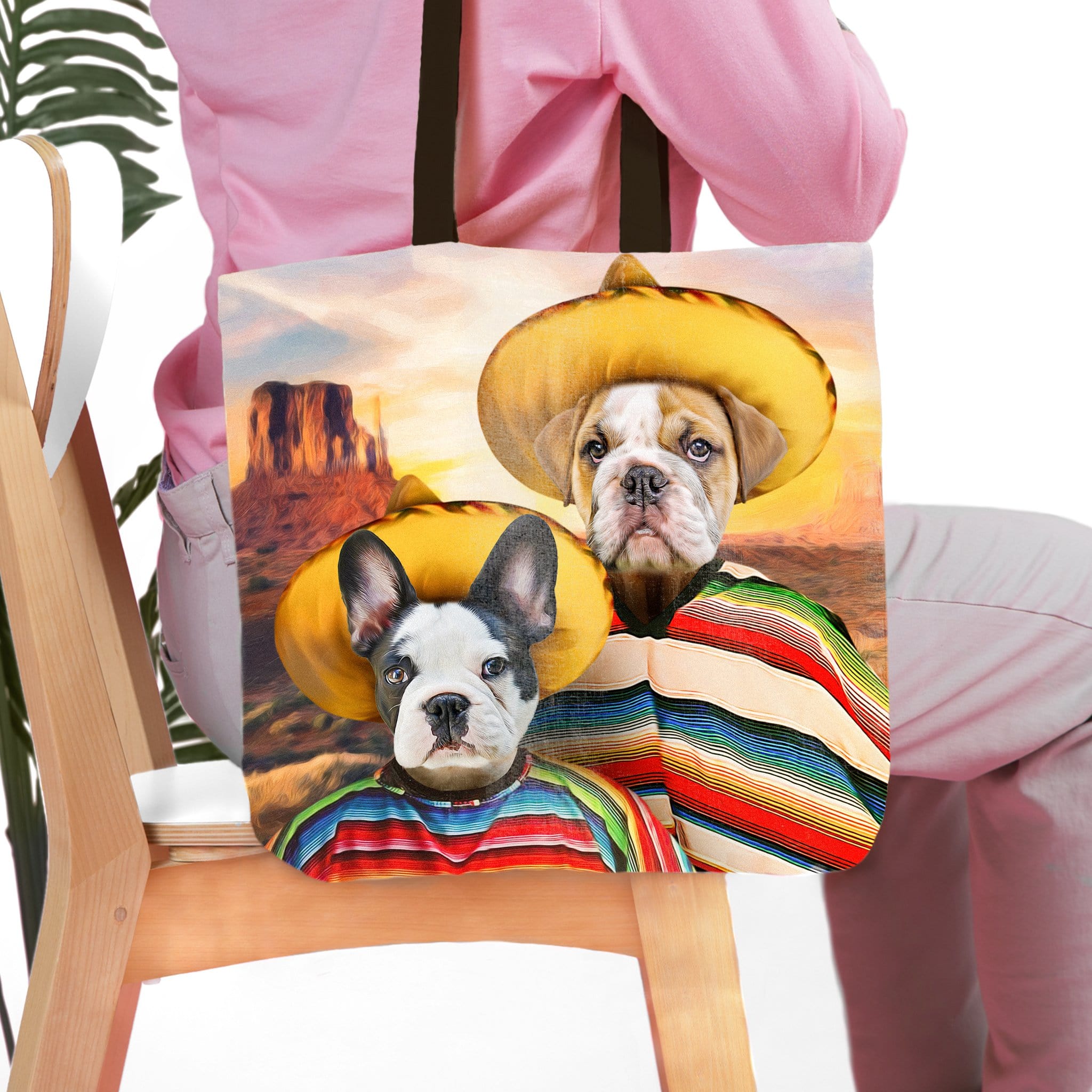 &#39;2 Amigos&#39; Personalized 2 Pet Tote Bag