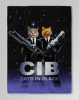 'Cats in Black' Personalized 2 Pet Blanket