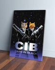 'Cats in Black' Personalized 2 Pet Canvas