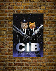 'Cats in Black' Personalized 2 Pet Poster
