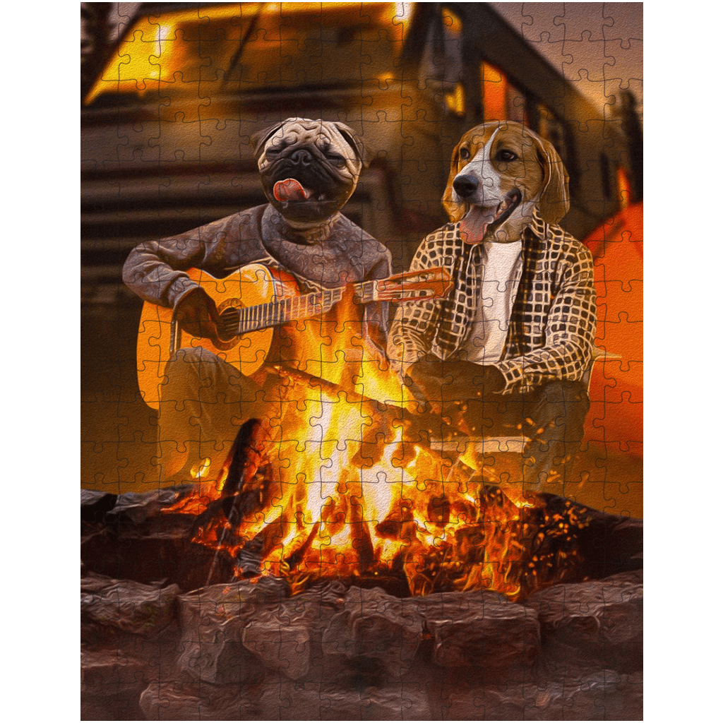 &#39;The Campers&#39; Personalized 2 Pet Puzzle