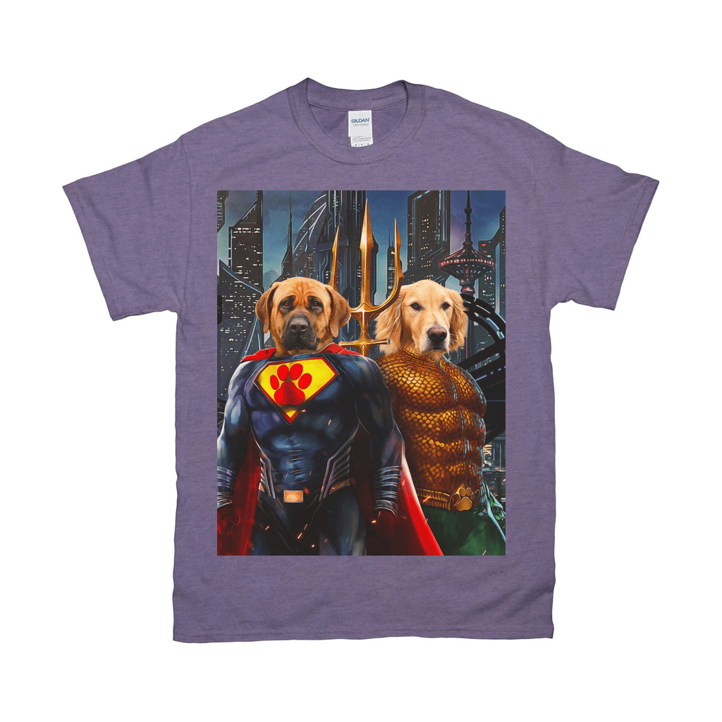 &#39;Superdog &amp; Aquadog&#39; Personalized 2 Pet T-Shirt