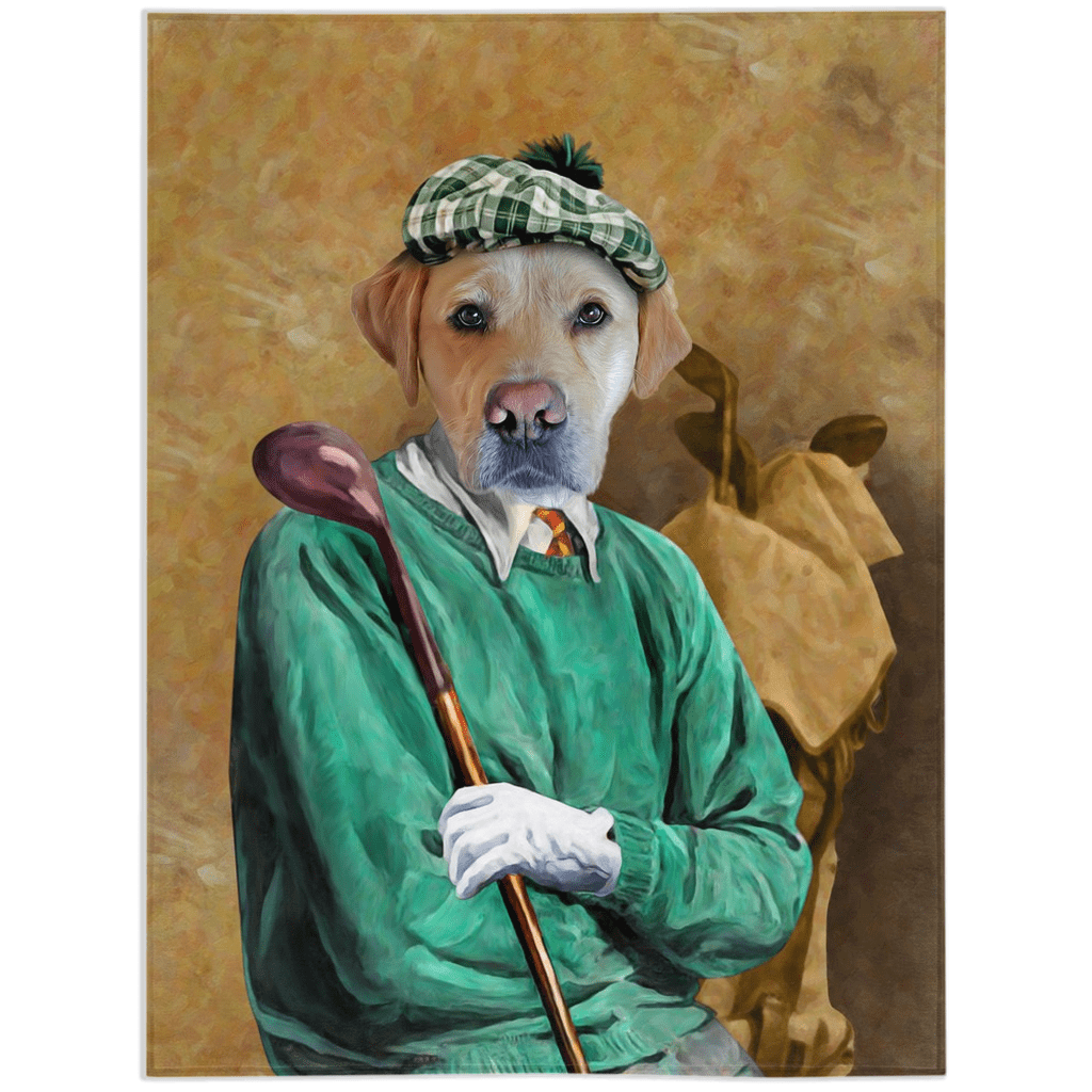 &#39;The Golfer&#39; Personalized Pet Blanket