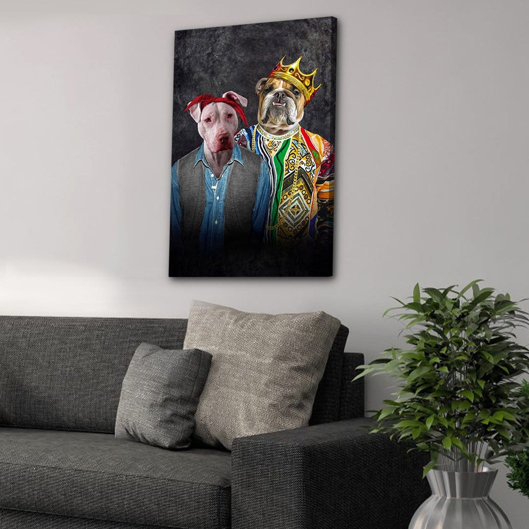 &#39;2Paw And Notorious D.O.G.&#39; Personalized 2 Pet Canvas