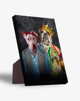 '2Paw And Notorious D.O.G.' Personalized 2 Pet Standing Canvas