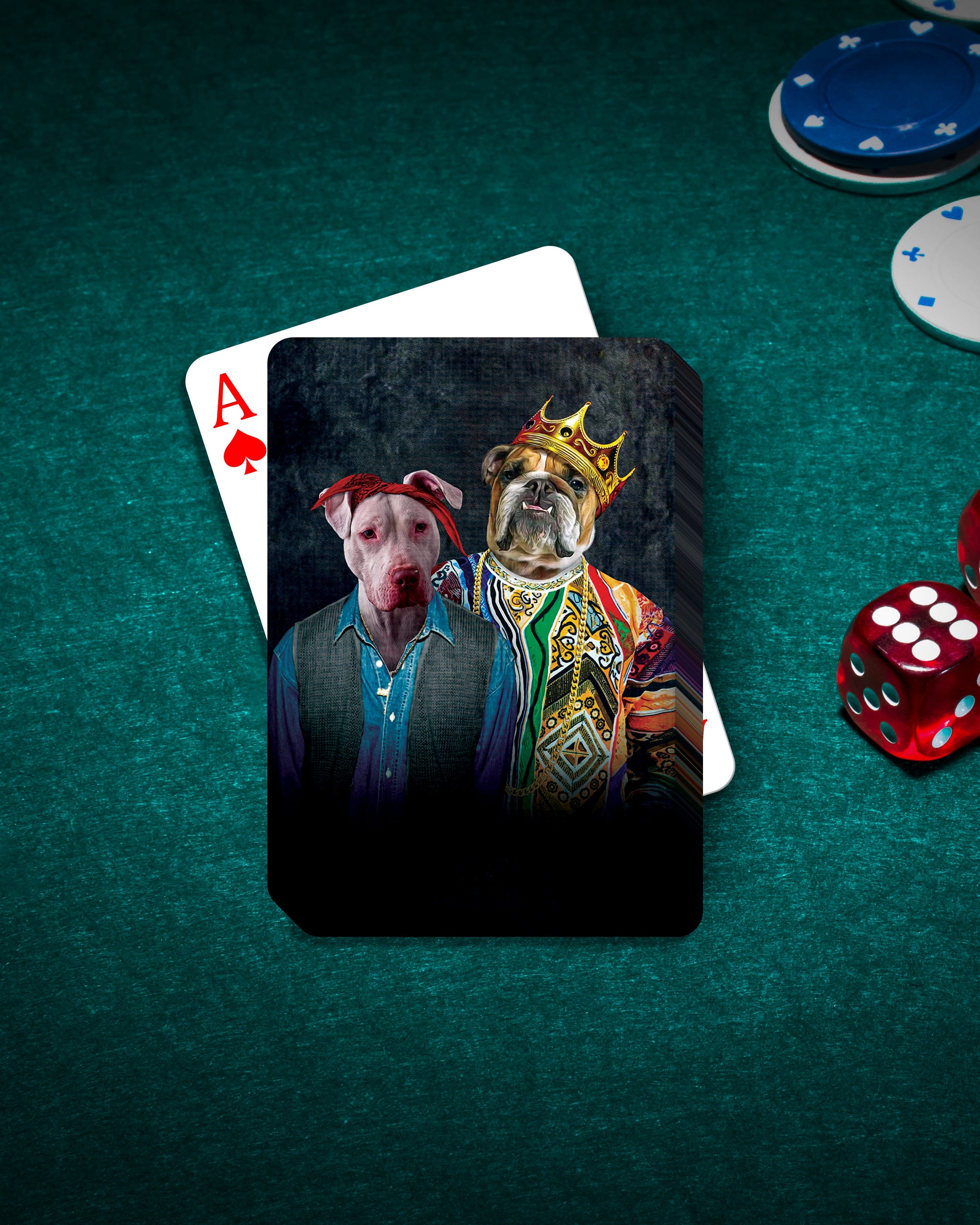 '2Paw and Notorious D.O.G.' Personalized 2 Pet Playing Cards
