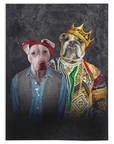 Manta personalizada para 2 mascotas '2Paw And Notorious DOG' 
