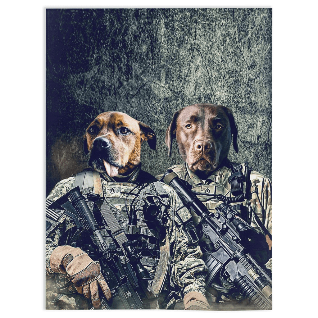 &#39;Los veteranos del ejército&#39; 2 mantas personalizadas para mascotas 
