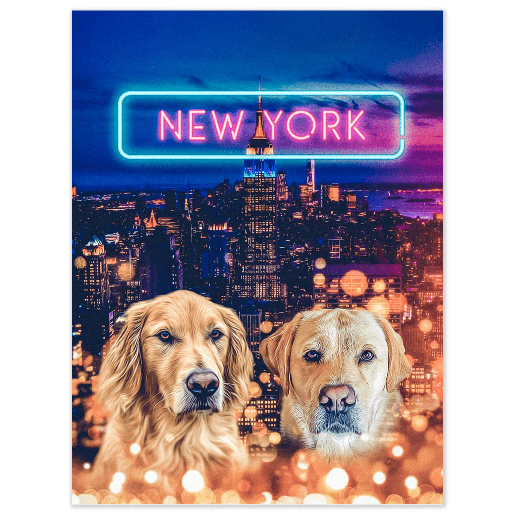 &#39;Doggos of New York&#39; Personalized 2 Pet Poster