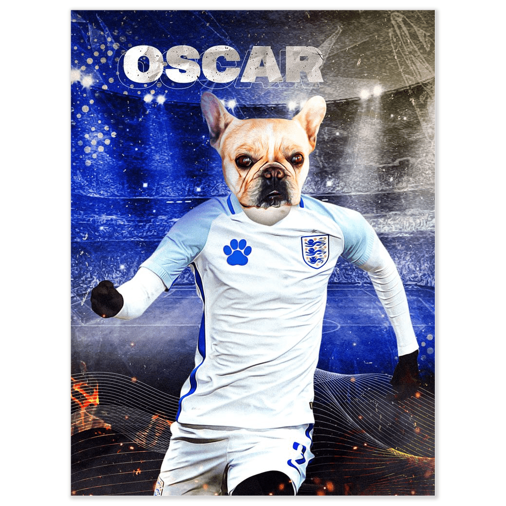 &#39;England Doggos Soccer&#39; Personalized Pet Poster