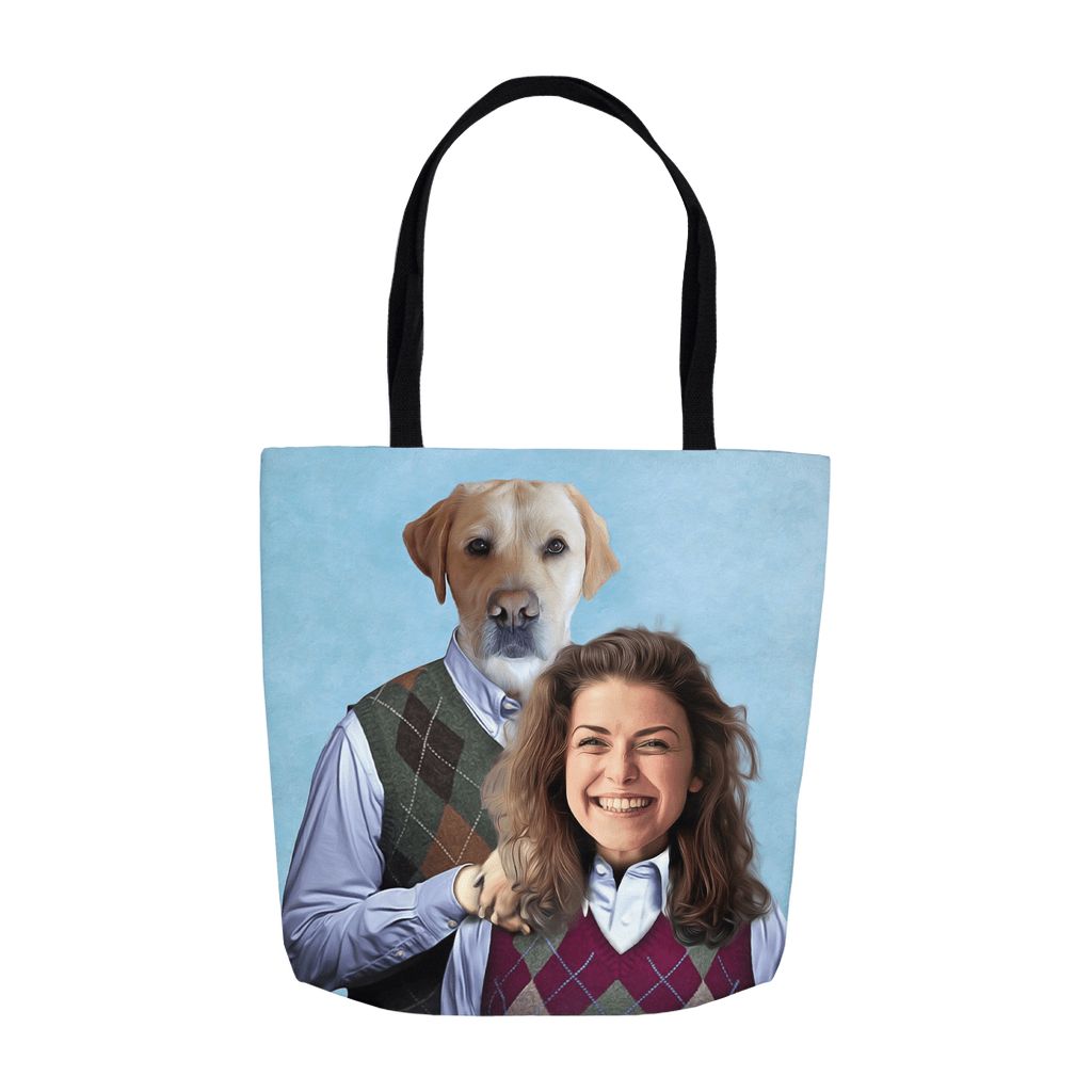 &#39;Step Doggo &amp; Human (Female)&#39; Personalized 2 Pet Tote Bag