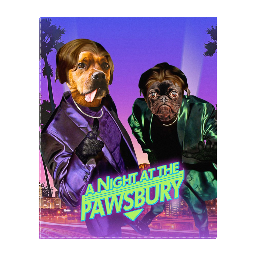 &#39;A Night at the Pawsbury&#39; Personalized 2 Pet Standing Canvas