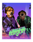 'A Night at the Pawsbury' Personalized 2 Pet Standing Canvas