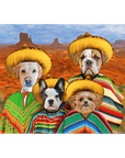 '4 Amigos' Personalized 4 Pet Standing Canvas