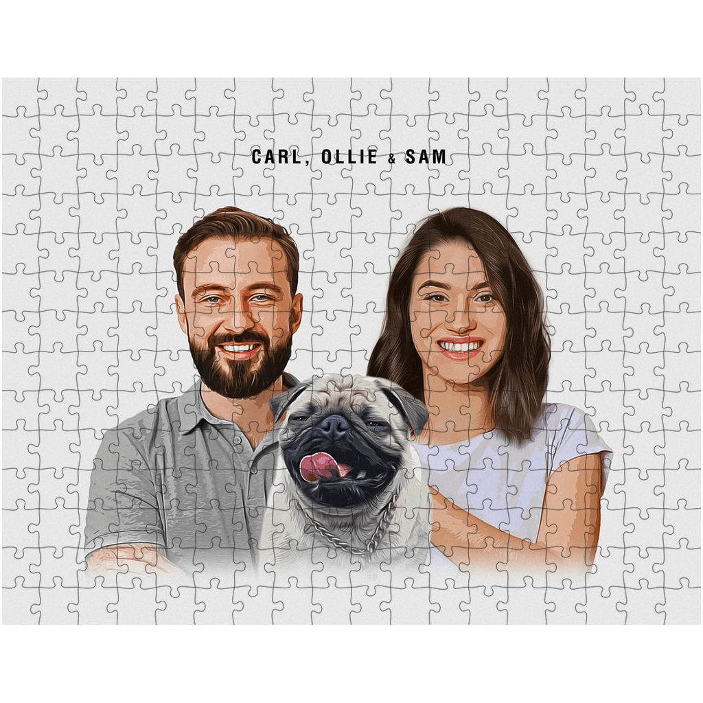 Personalized Modern Pet &amp; Humans Puzzle