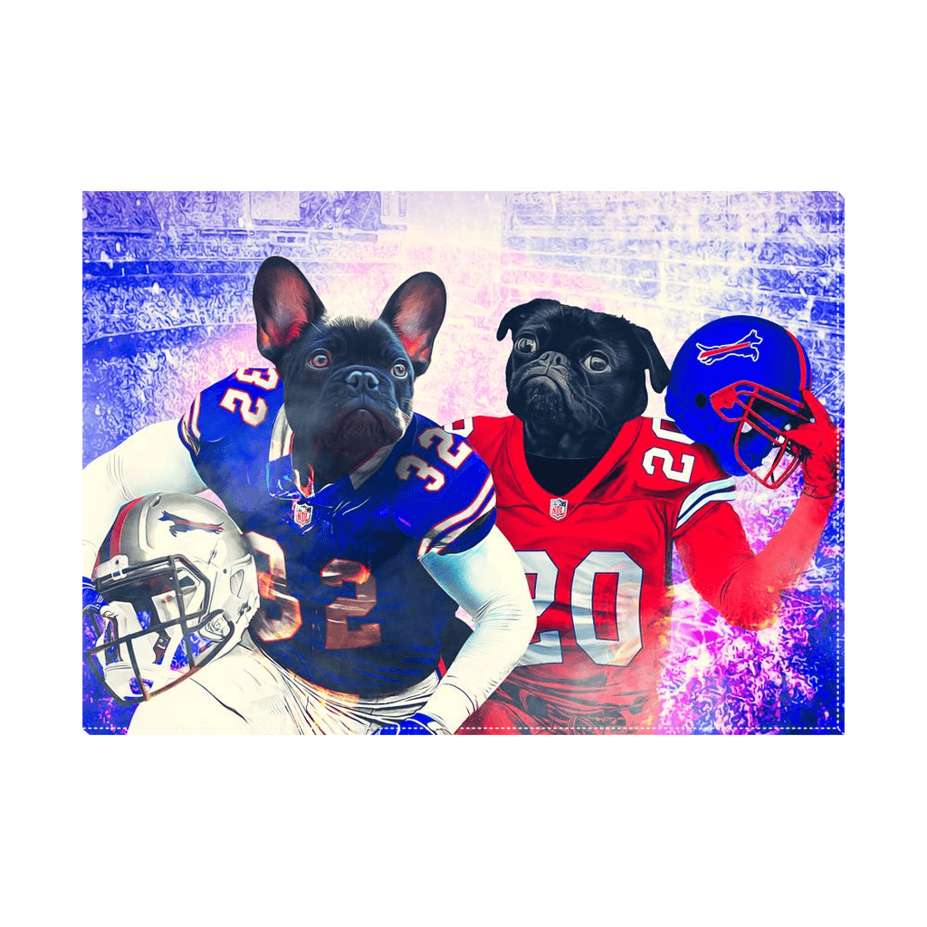 &#39;Buffalo Doggos&#39; Personalized 2 Pet Standing Canvas