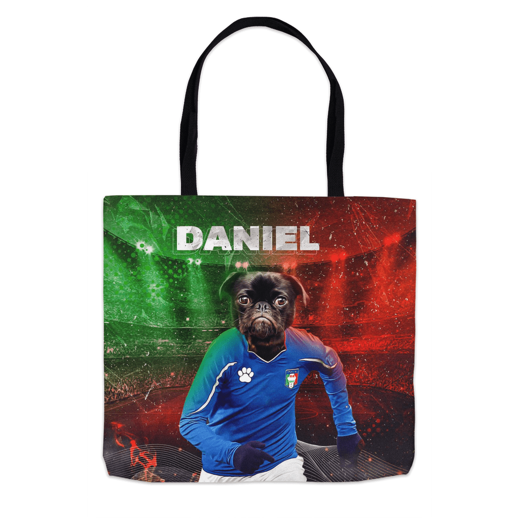 &#39;Italy Doggos Soccer&#39; Personalized Tote Bag