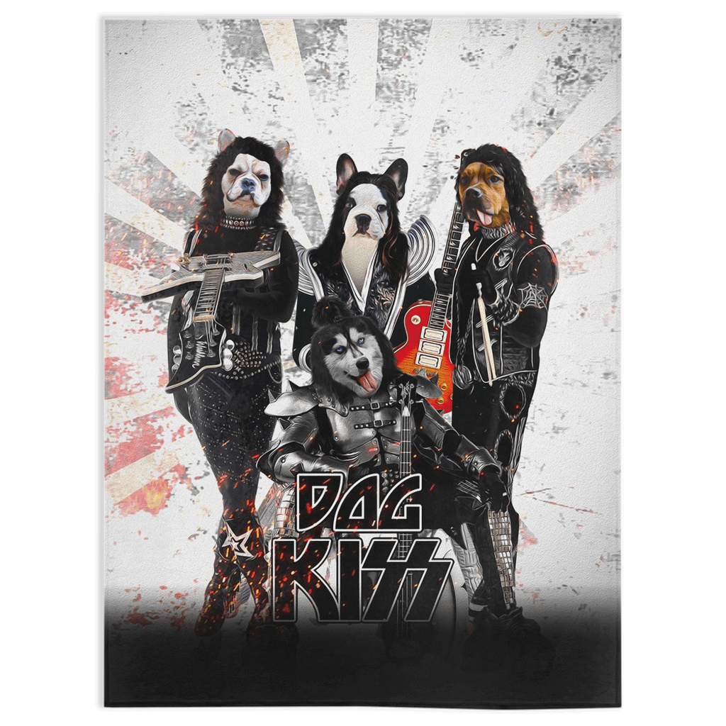 &#39;Kiss Doggos&#39; Personalized 4 Pet Blanket