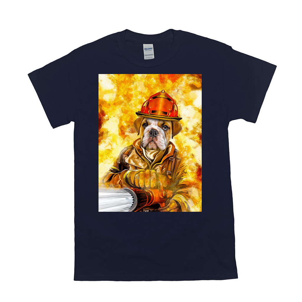 &#39;The Firefighter&#39; Personalized Pet T-Shirt