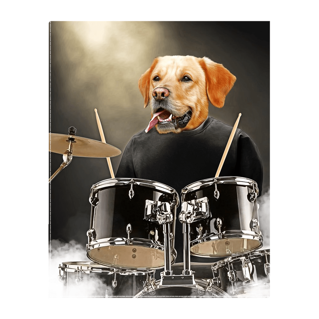 &#39;The Drummer&#39; Personalized Pet Standing Canvas